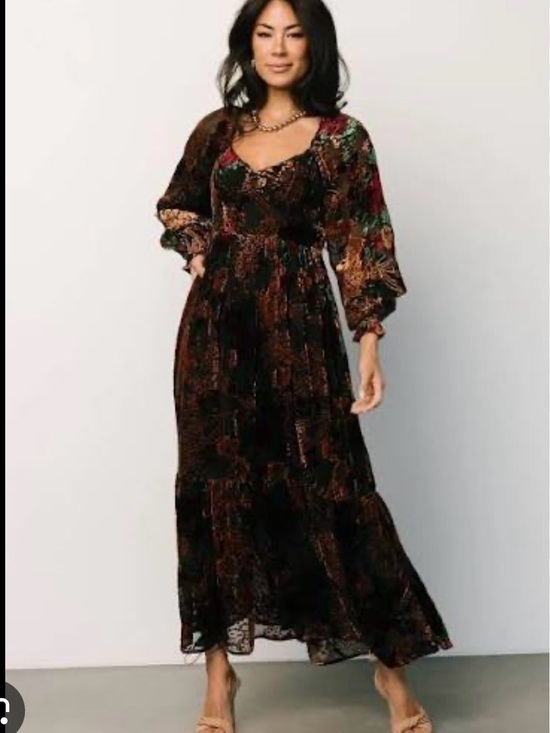 Baltic Born Dresses & Skirts - Baltic Born Black Multi Velvet Boho Maxi Dress